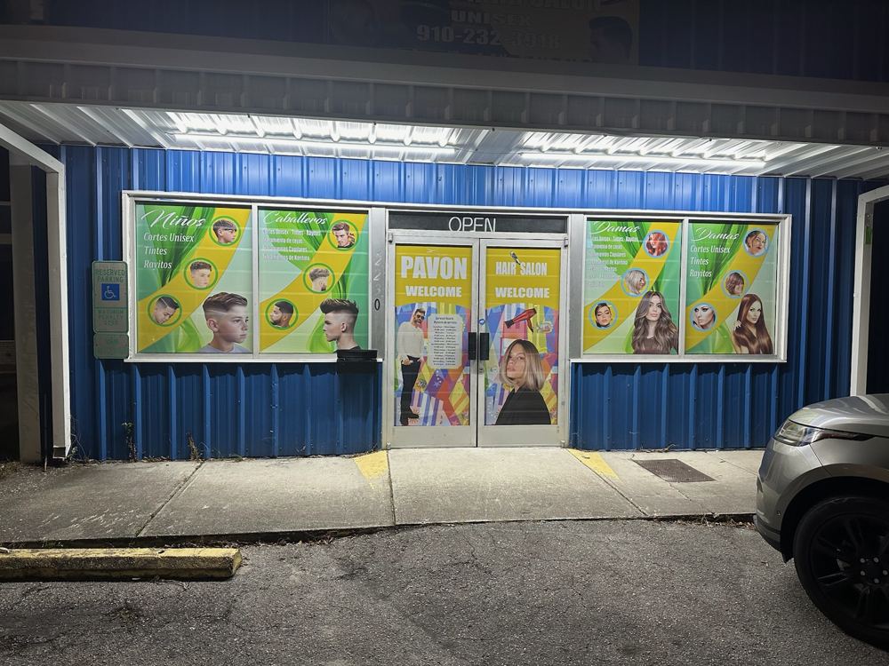 Pavon Hair Salon storefront on Carolina Beach Road