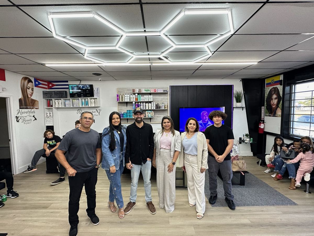 The Pavon Hair Salon team inside the salon