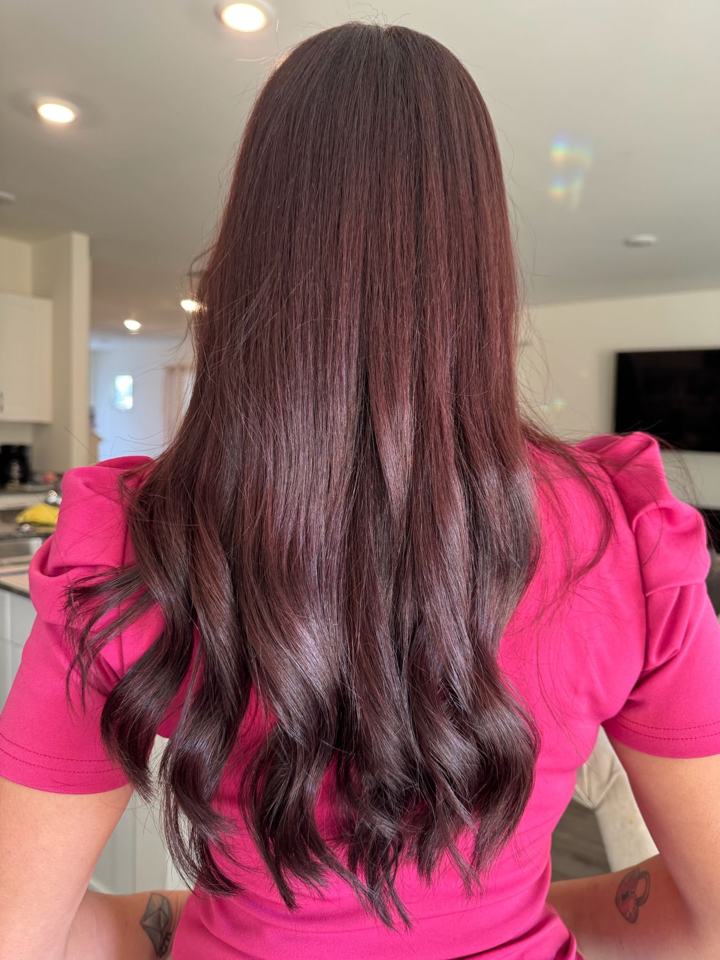 Long dark red color with soft waves