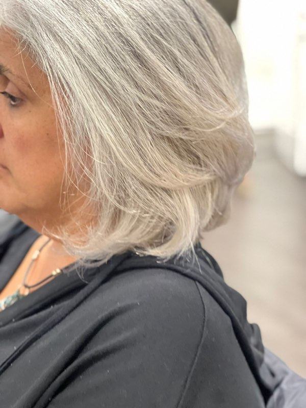 Silver and grey layered cut